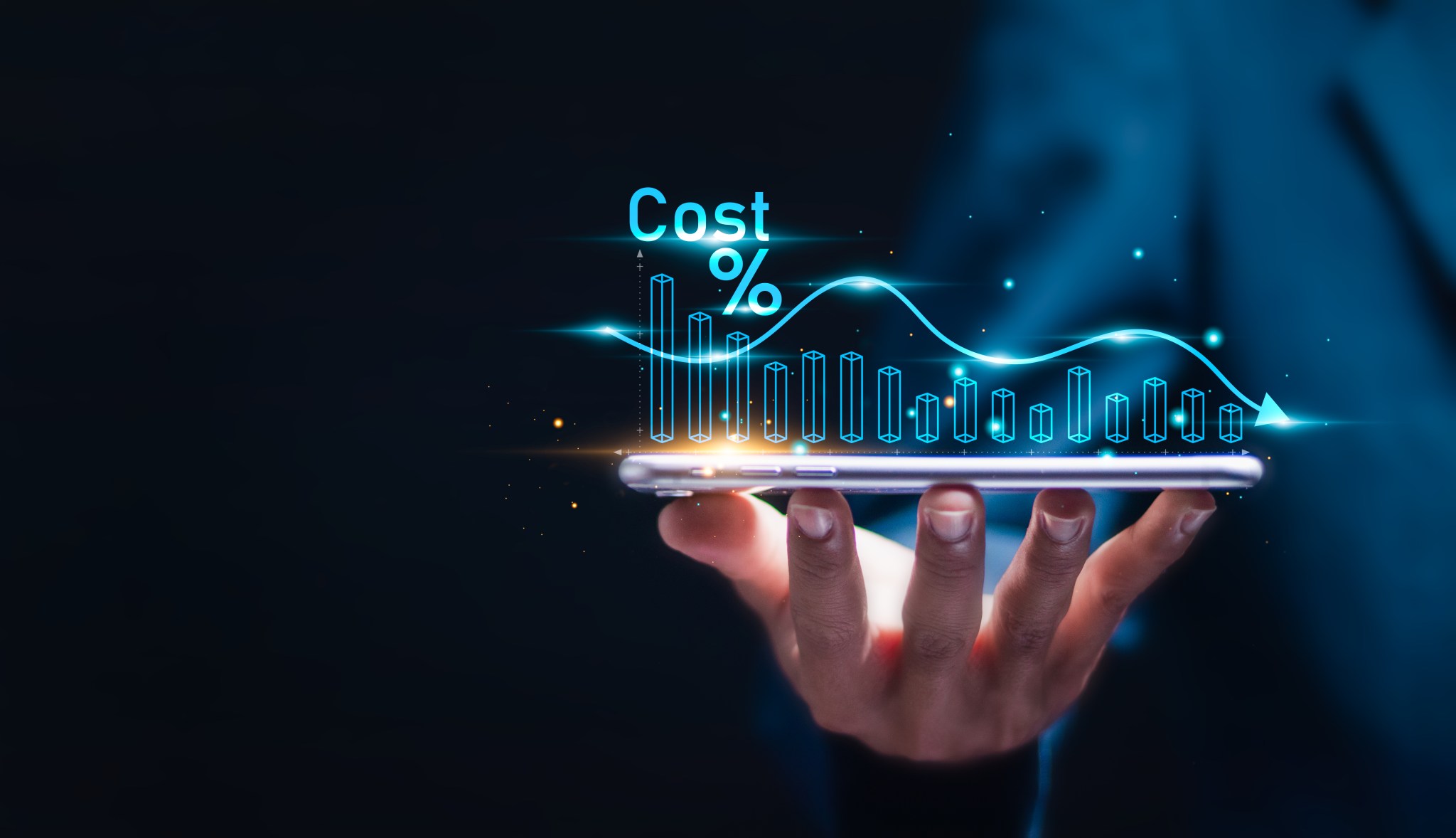 Cost reduction business finance concept.