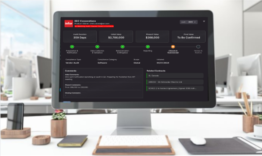 Acuity reporting compliance dashboard on computer screen