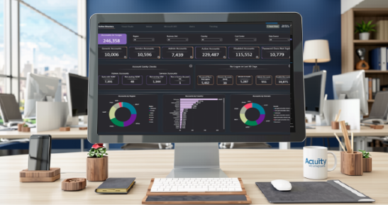 Acuity reporting dashboard on computer screen 2